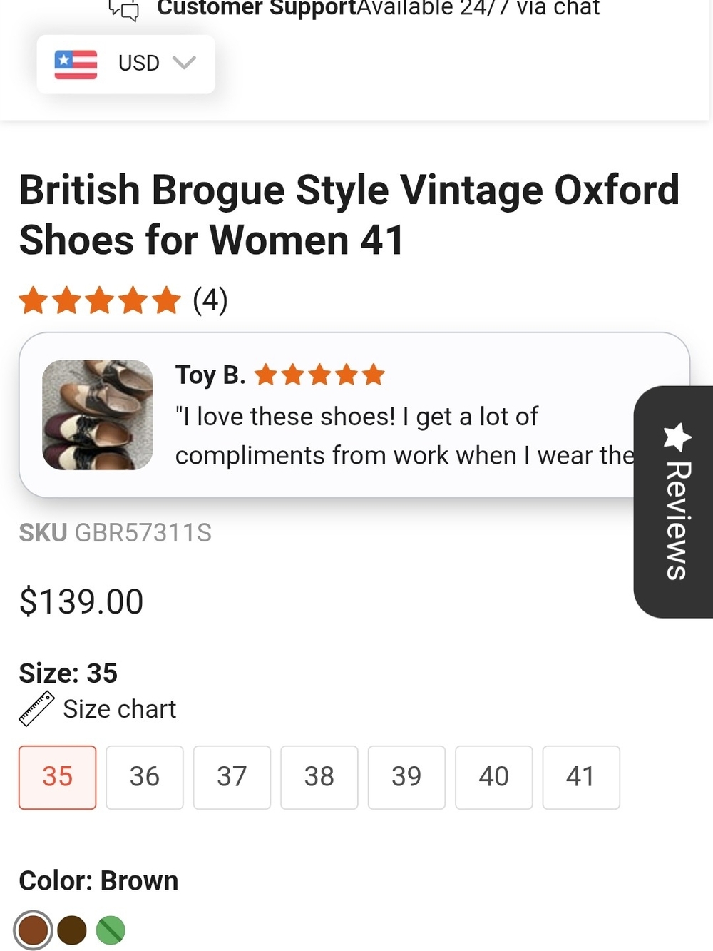 women's Two-Tone Wingtip Oxford Dress Shoes - Tan and Gray - Picture 8 of 8